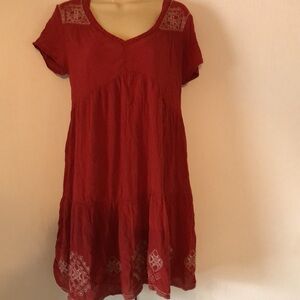 Woman’s fall rayon short sleeve bohemian dress